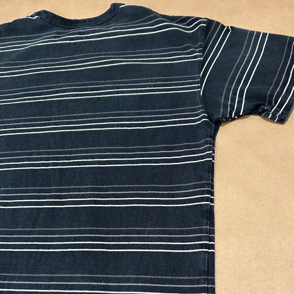 Nike Mens Medium Premium Loose Fit Embroidered Black Stripe Y2K Style Tee